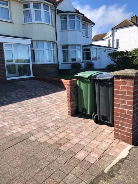 Block-paved driveway, after