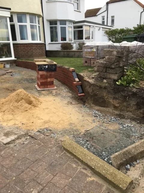 Block-paved driveway, before