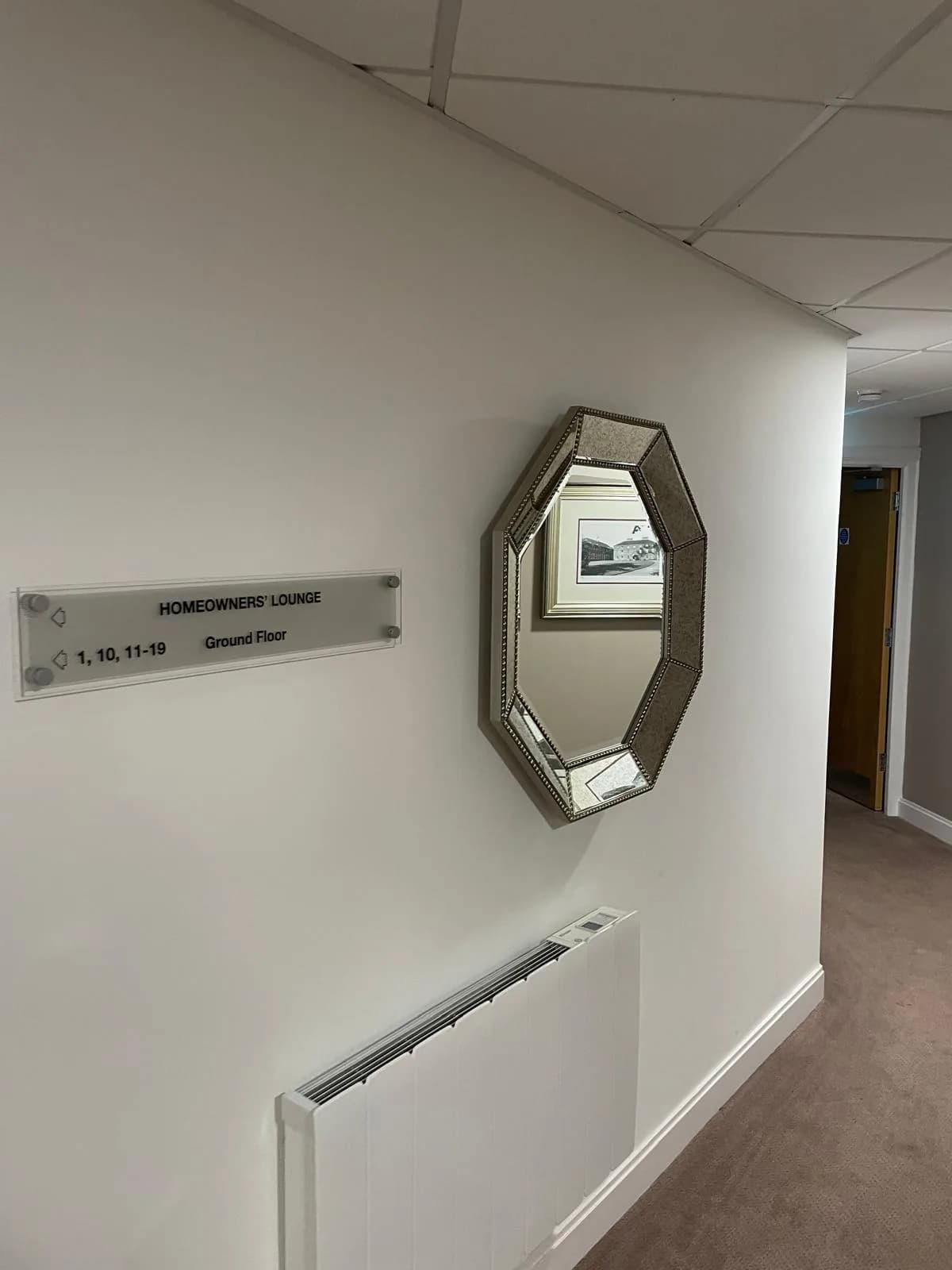 Decorated communal corridor in a homeowners' development