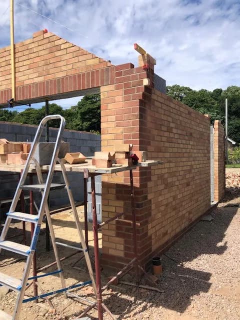 Precise new-build brickwork in progress