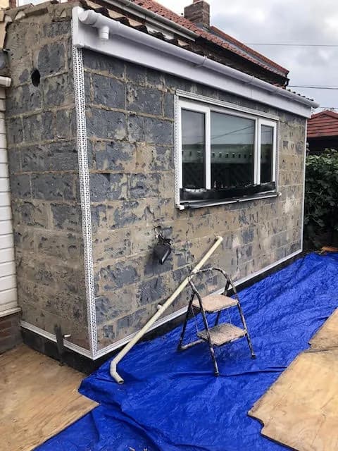 Rendered extension, before
