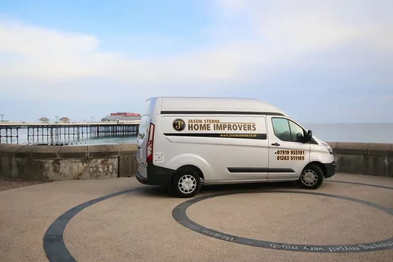 Jason Sterne Home Improvers van on Cromer promenade